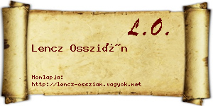 Lencz Osszián névjegykártya